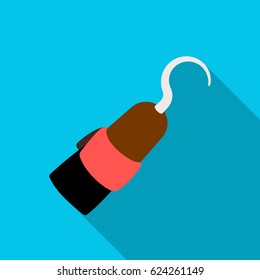 Pirate hook icon in flat style isolated on white background. Pirates symbol stock vector illustration.