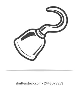 Pirate hook icon transparent vector isolated