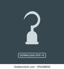 Pirate hook icon vector