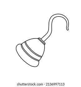 Pirate Hook Outline Icon Illustration on Isolated White Background Suitable for Book, Design Element, Weapon Icon