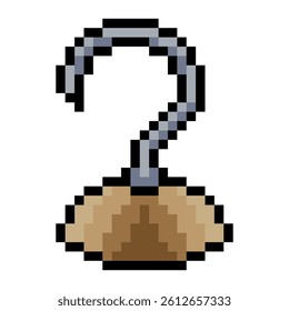 Pirate hook with pixel art