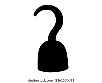 Pirate hook silhouette vector art white background
