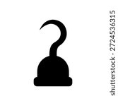 Pirate hook silhouette vector flat illustration design.