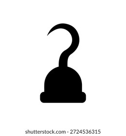 Diseño de ilustración plana de Vector de silueta de gancho pirata.