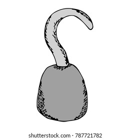 Pirate hook vector illustration. Doodle style. Design, print, decor, textile, paper