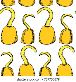 Pirate hook vector illustration. Doodle style. Design, print, decor, textile, paper