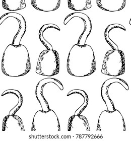 Pirate hook vector illustration. Doodle style. Design, print, decor, textile, paper