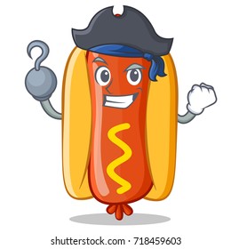 Pirate Hot Dog Cartoon Character