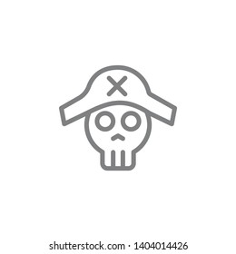 Pirate icon. Element of beach holiday icon. Thin line icon for website design and development, app development. Premium icon