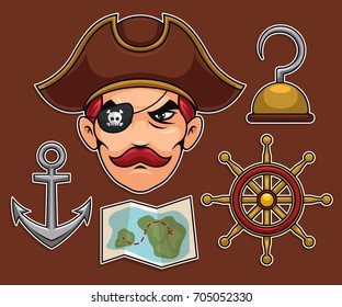 Pirate Icon Element Set Collection 