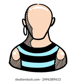 Pirate icon es hand drawn halftone color vector illustration