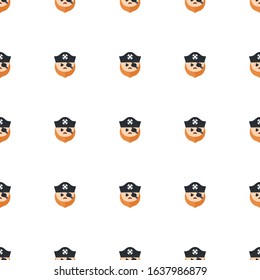 pirate icon pattern seamless isolated on white background. Editable flat pirate icon. pirate icon pattern for web and mobile.