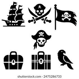 Pirate Icon, Perfect for Nautical and Adventure Themes - Flat Vector Illustration