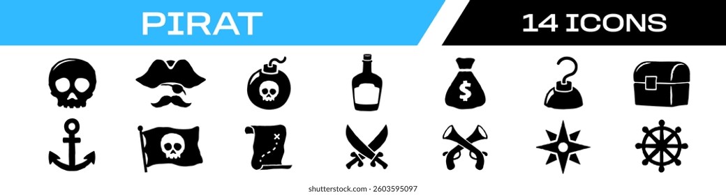 pirate icon. pirate icon set