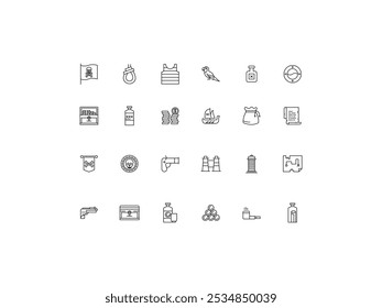 Conjunto de ícone pirata, design, ilustração vetorial