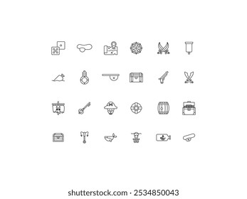 Conjunto de iconos pirata, diseño, Ilustración vectorial
