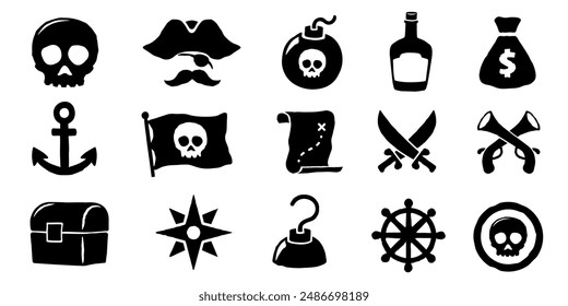 Pirate icon set. Pirate logo