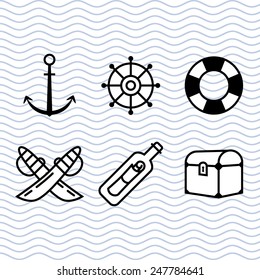 Pirate Icon Set, Marine Theme Icon Set 