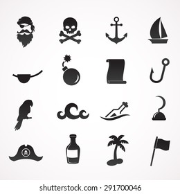 Pirate Icon Set.  Vector Art.