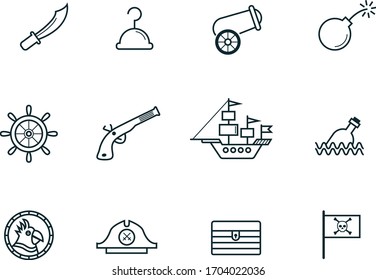 Icono Pirata.Icono de envío. Icono de cuchillo.