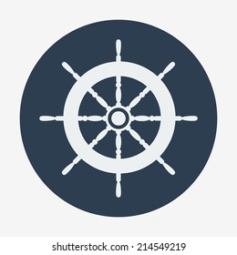 Pirate icon, ship's helm. Flat design style modern vector illustration. Isolated on  background.  Elements in flat design.