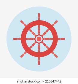 Pirate icon, ship's helm. Flat design style modern vector illustration. Isolated on background. Elements in flat design.