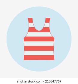 Pirate icon, striped singlet. Flat design style modern vector illustration. Isolated on background. Elements in flat design.
