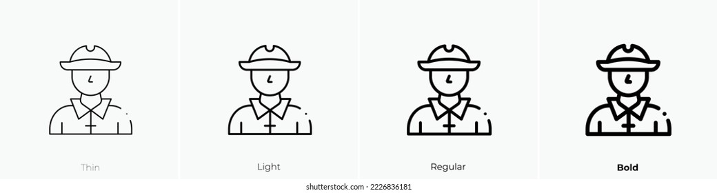 pirate icon. Thin, Light Regular And Bold style design isolated on white background