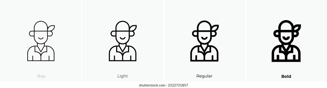 pirate icon. Thin, Light Regular And Bold style design isolated on white background
