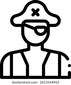 pirate icon. Thin Linear Style Design Isolated On White Background