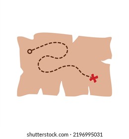 Pirate icon, treasure map. Flat design style modern vector illustration. Isolated on background. Elements in flat design.