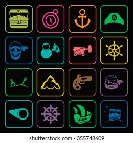 Pirate icons set. 