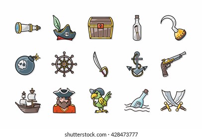 Pirate Icons Set,eps10