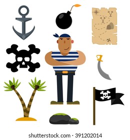 Pirate icons, pirate, vector illustration of icon sets