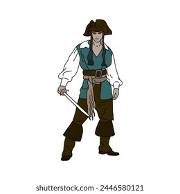 Pirate illustration design isolated in white background