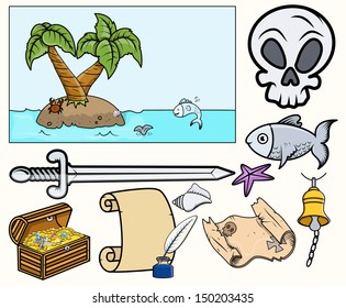 Pirate Illustrations Set