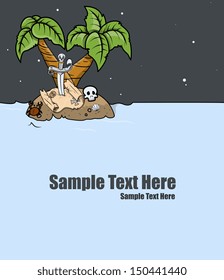 Pirate Island Theme - Vector Illustration