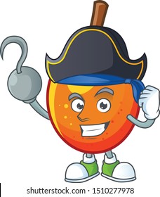 Pirate jocote fruit with character cartoon mascot.