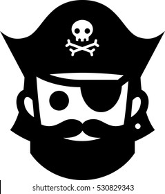 Pirate With Jolly Roger Hat Icon