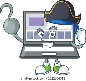 Pirate laptop with a cartoon character style