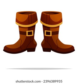 Vector de botas de cuero pirata ilustración aislada