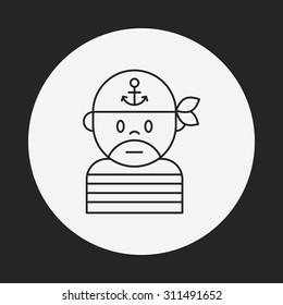 pirate line icon