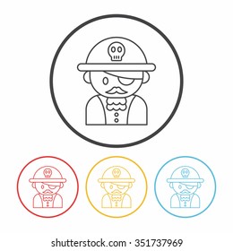pirate line icon