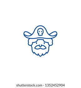 Pirate line icon concept. Pirate flat  vector symbol, sign, outline illustration.