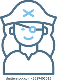 Pirate Line Two Colour Icon
