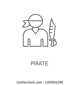 Pirate linear icon. Pirate concept stroke symbol design. Thin graphic elements vector illustration, outline pattern on a white background, eps 10.