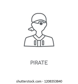 Pirate linear icon. Pirate concept stroke symbol design. Thin graphic elements vector illustration, outline pattern on a white background, eps 10.