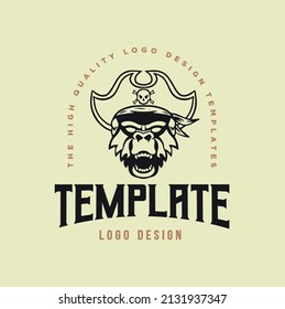 pirate lion template logo. vector