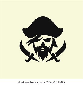 diseño vectorial de logotipo pirata, símbolo para icono marinero