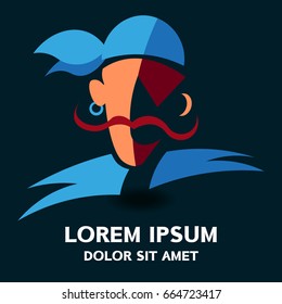 Pirate logo . Vector illustration isolated on background .
